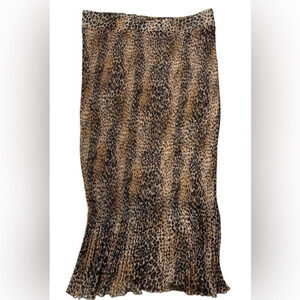 Chico’s Leopard‎ Print Pleated Skirt Size 3 (XL)